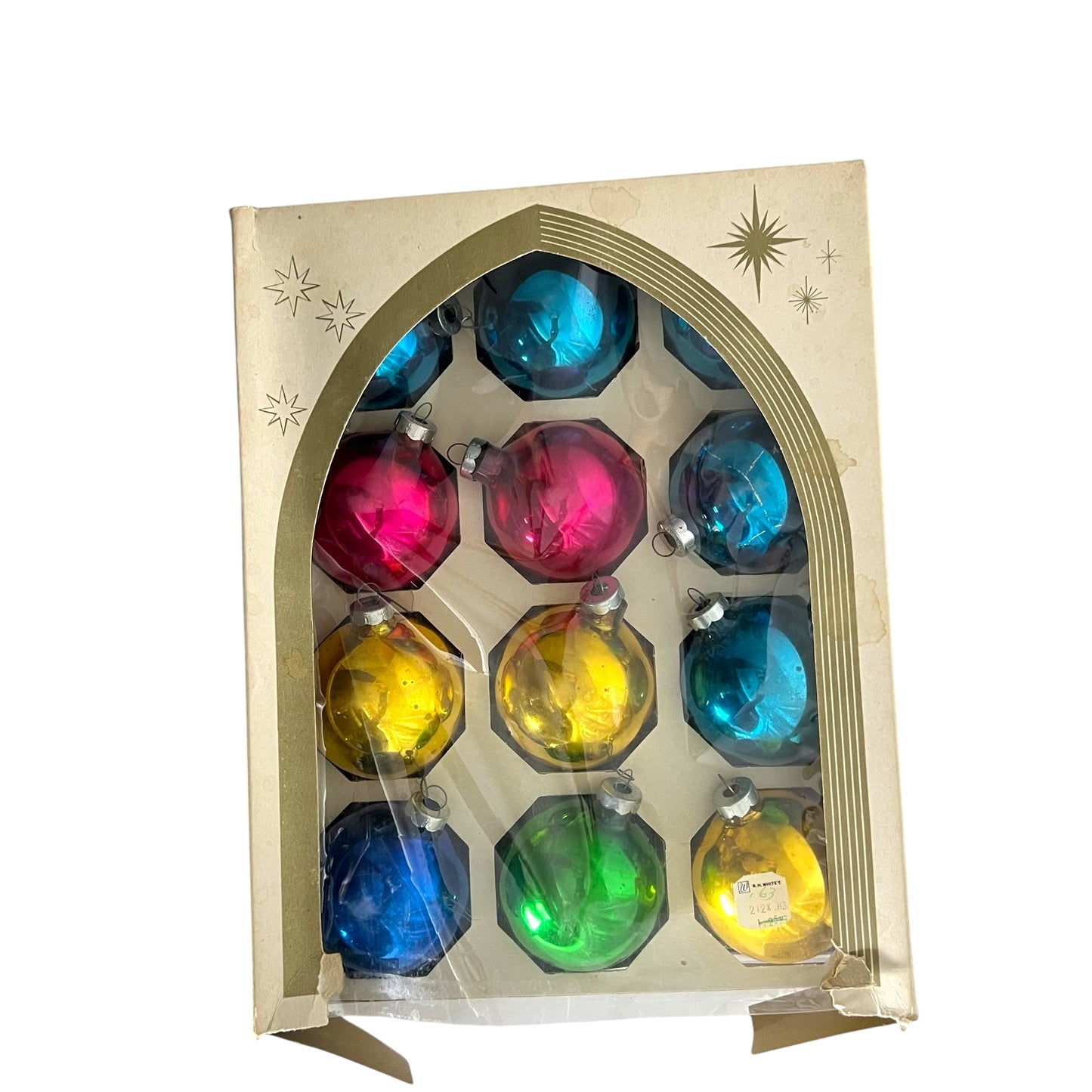Delta Vintage Glass Christmas Ornaments in Multicolor Made in USA