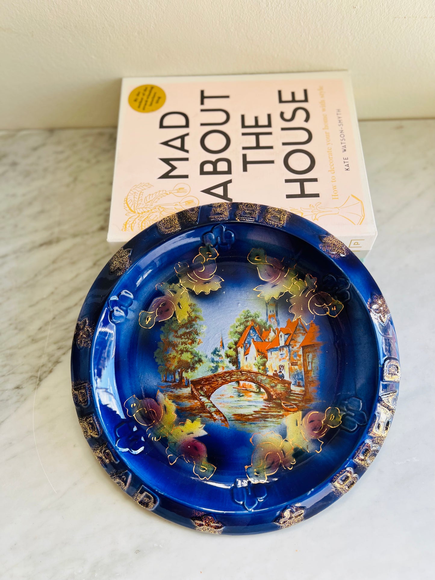 Victorian Decorated Porcelain Bread Serving Plate