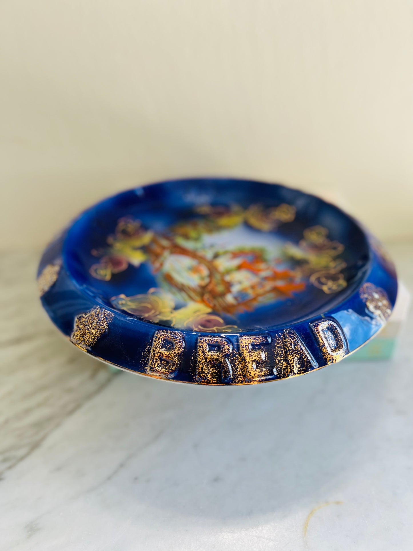 Victorian Decorated Porcelain Bread Serving Plate