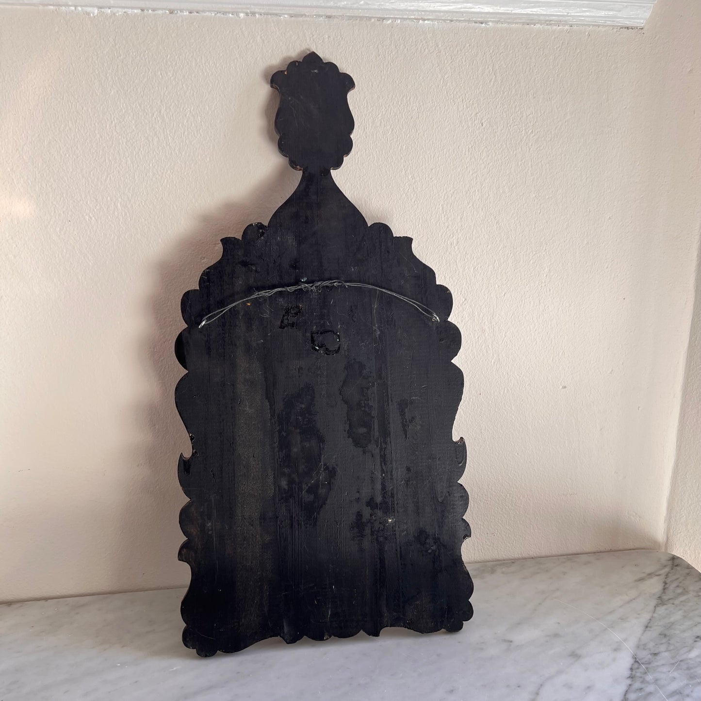 Antique Persian Qajar Wall Mirror Hand Painted With Two Doors