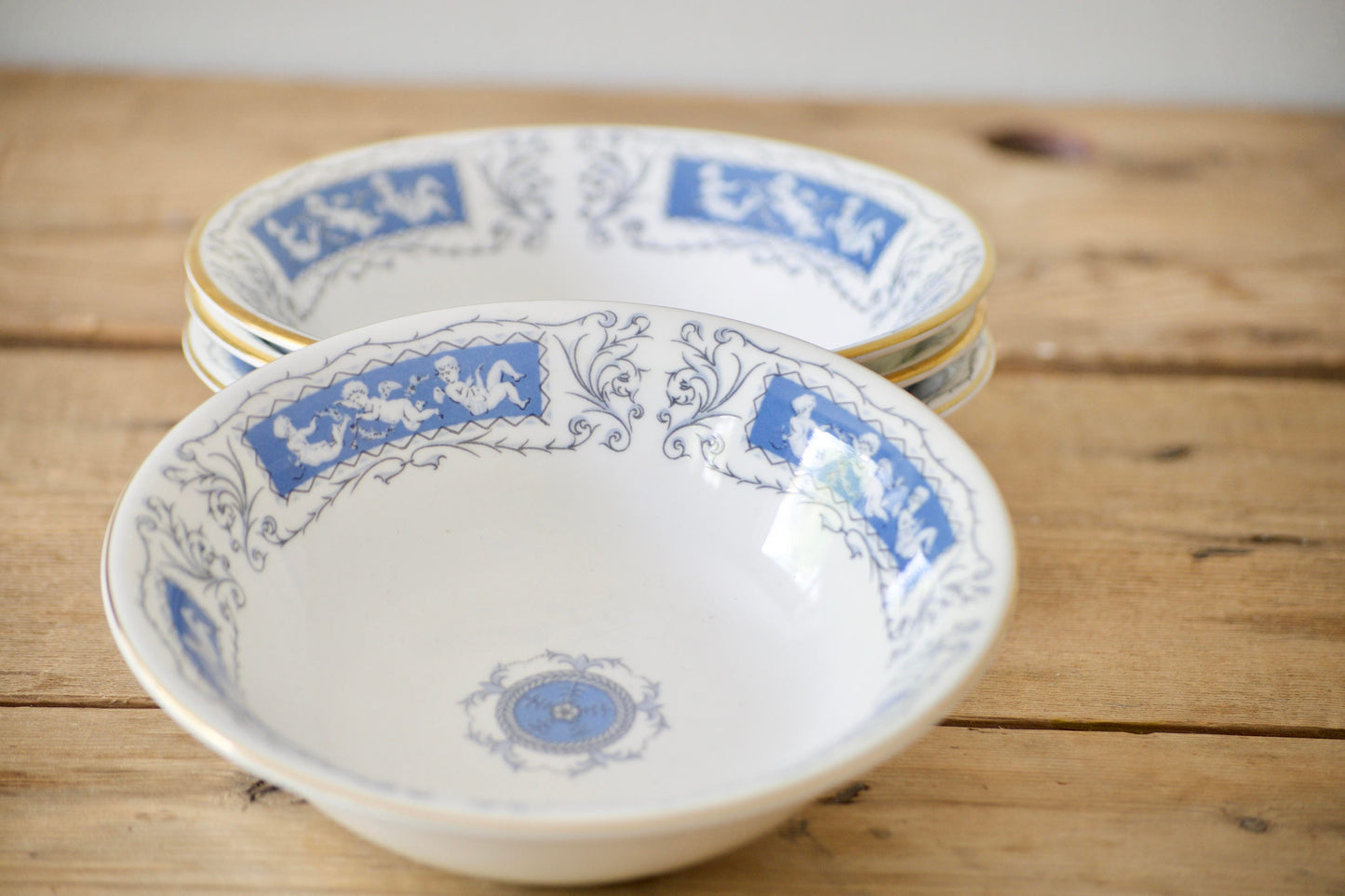CoalPort Revelry Dinnerware Set, 40 pc Blue and White Bone China Dinner Set, Wedding China, Bridgerton china