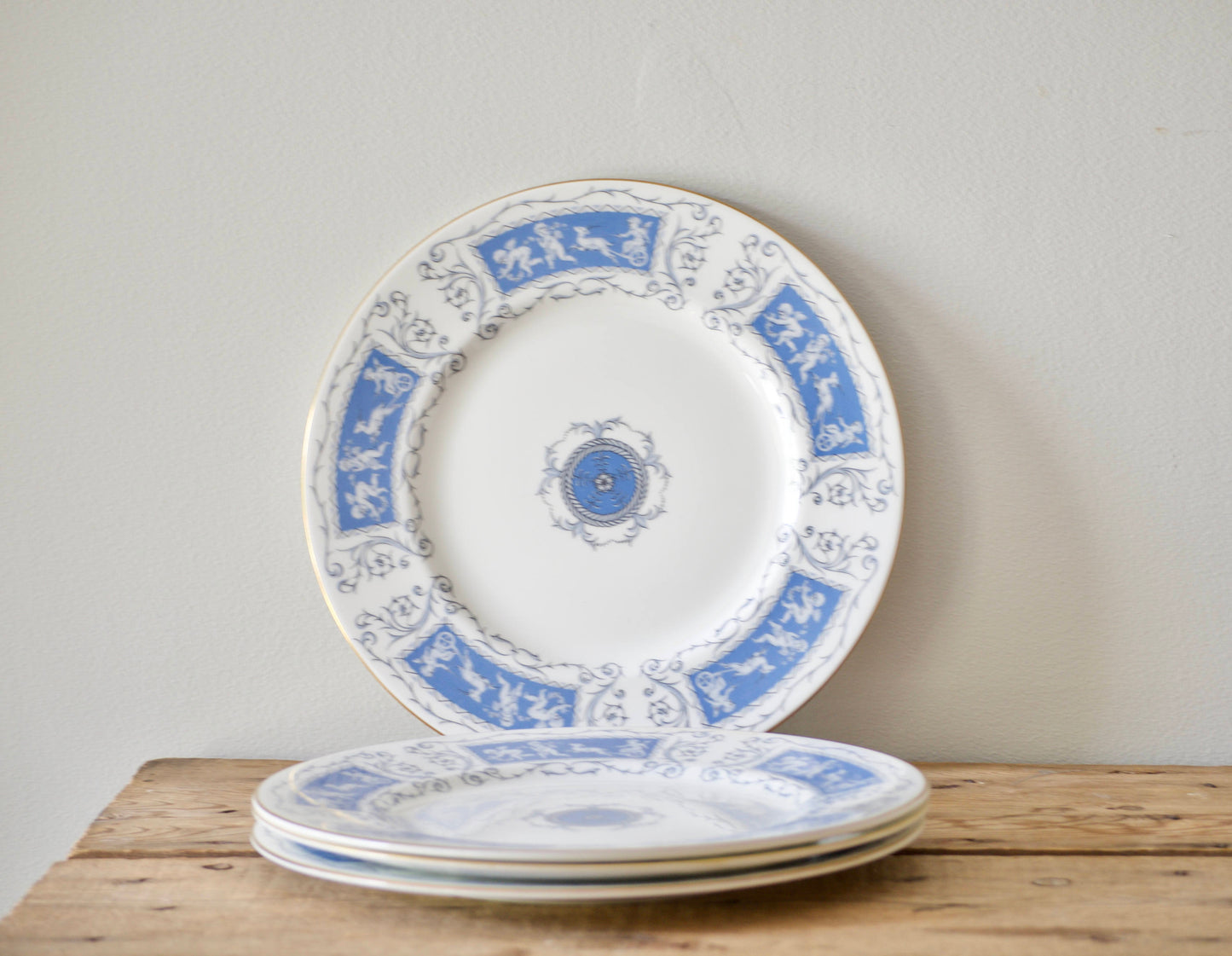 CoalPort Revelry Dinnerware Set, 40 pc Blue and White Bone China Dinner Set, Wedding China, Bridgerton china