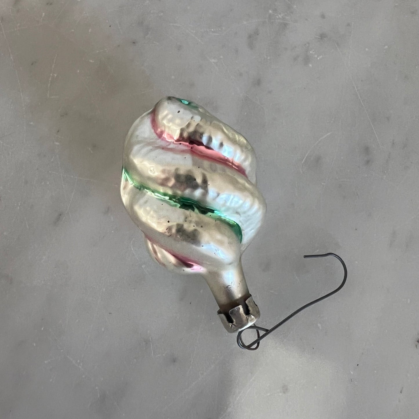 Vintage Mercury Glass Christmas Ornaments - Strawberry or Twisted Candy Canes