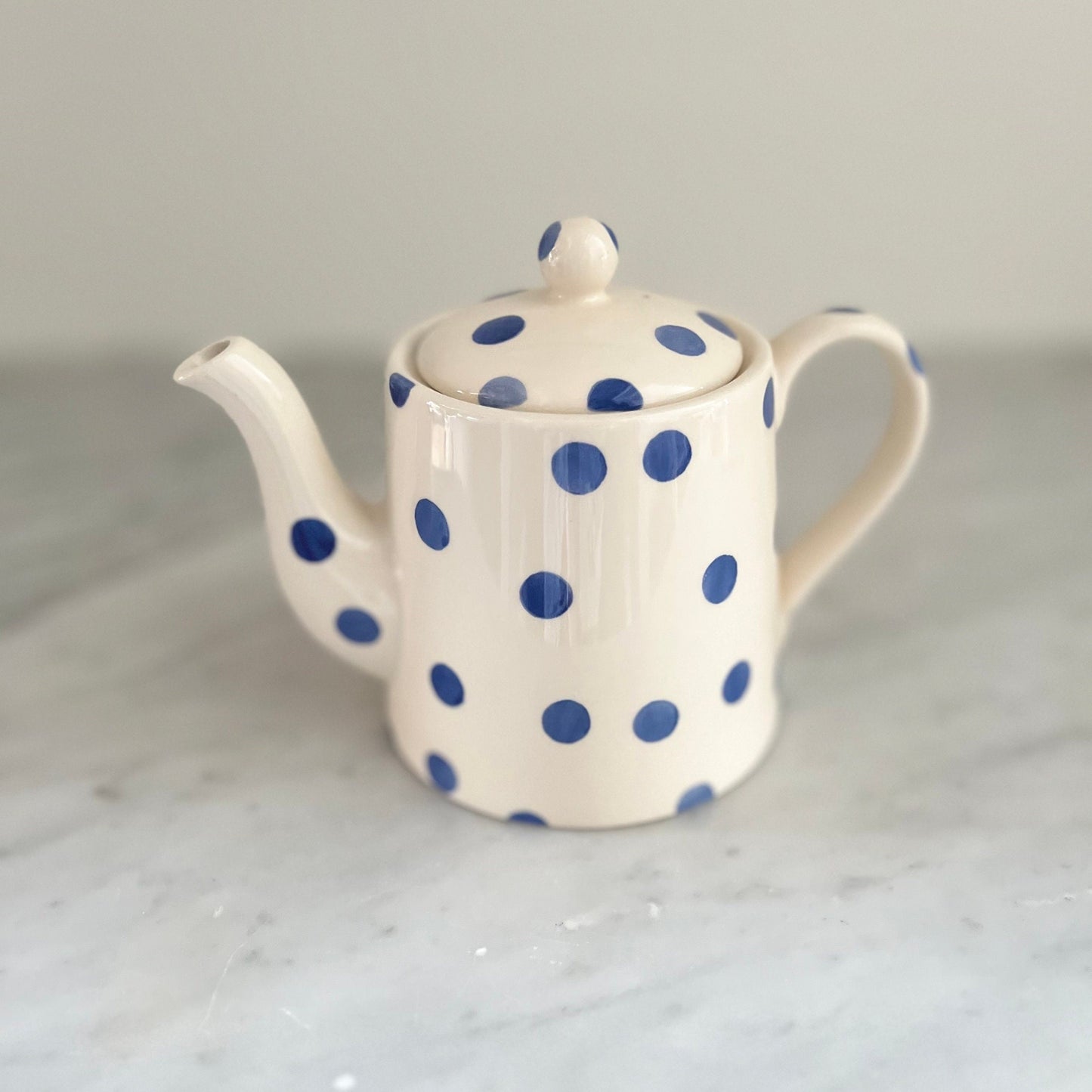 Vintage Moorland Blue Dot Tea Set: Staffordshire Pottery, England
