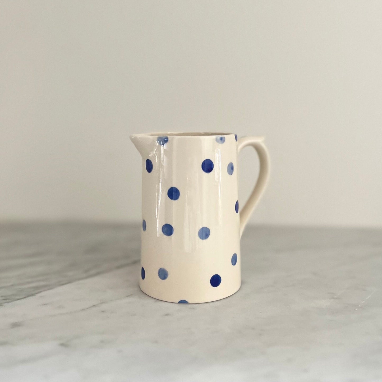 Vintage Moorland Blue Dot Tea Set: Staffordshire Pottery, England