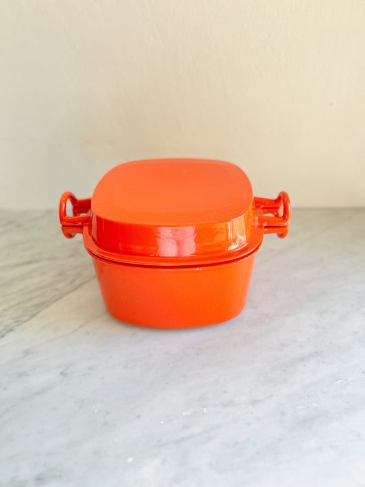Dansk Orecast Pot by Jens Quistgaard JHQ, Midcentury Enamel Pot with Cast Iron base, Vintage Cookware, Foodie Gift, Gift for Him or Her