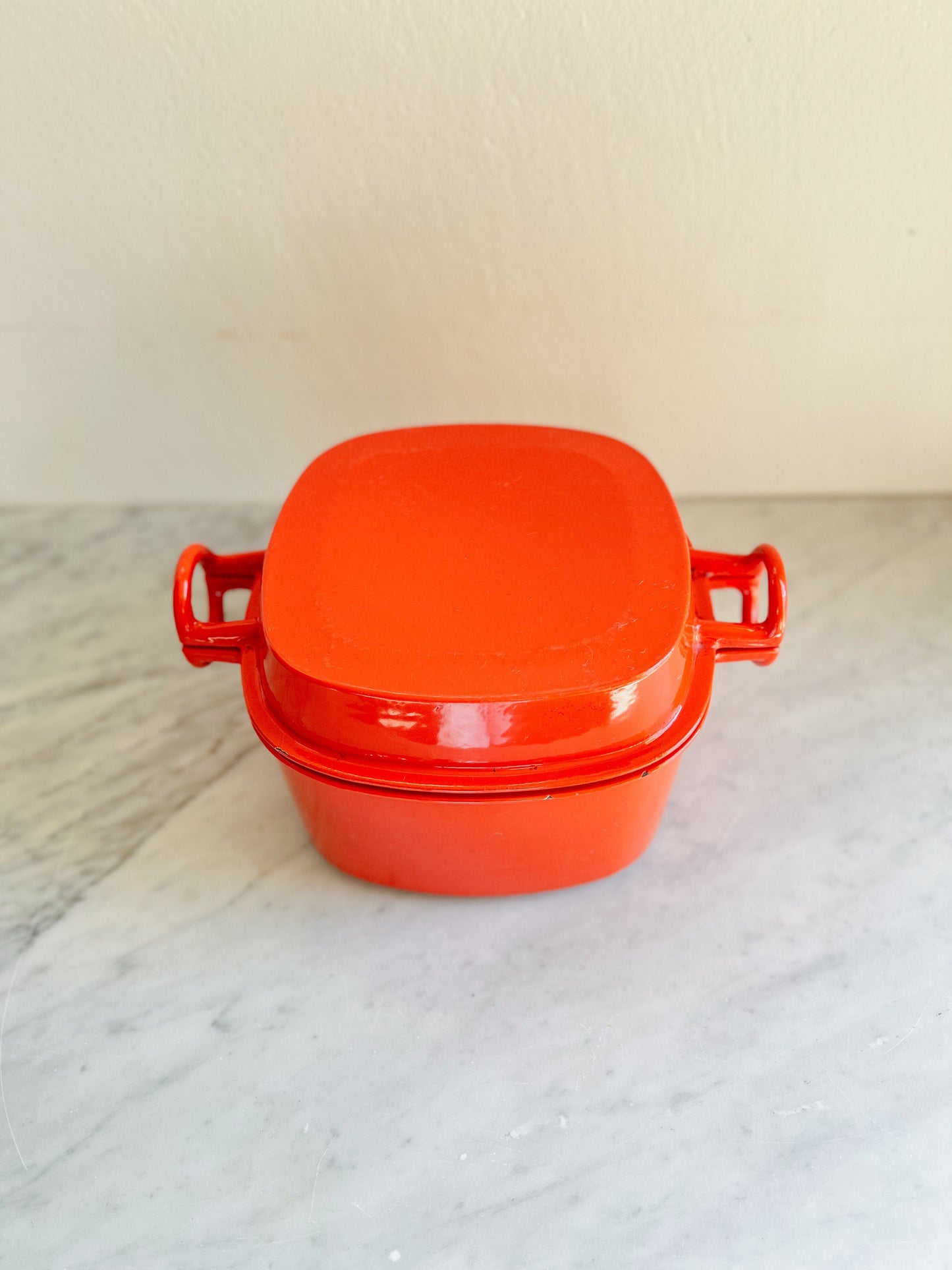 Dansk Orecast Pot by Jens Quistgaard JHQ, Midcentury Enamel Pot with Cast Iron base, Vintage Cookware, Foodie Gift, Gift for Him or Her