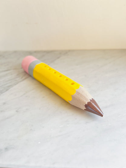 Vintage Novelty Ceramic Yellow Pencil Holder
