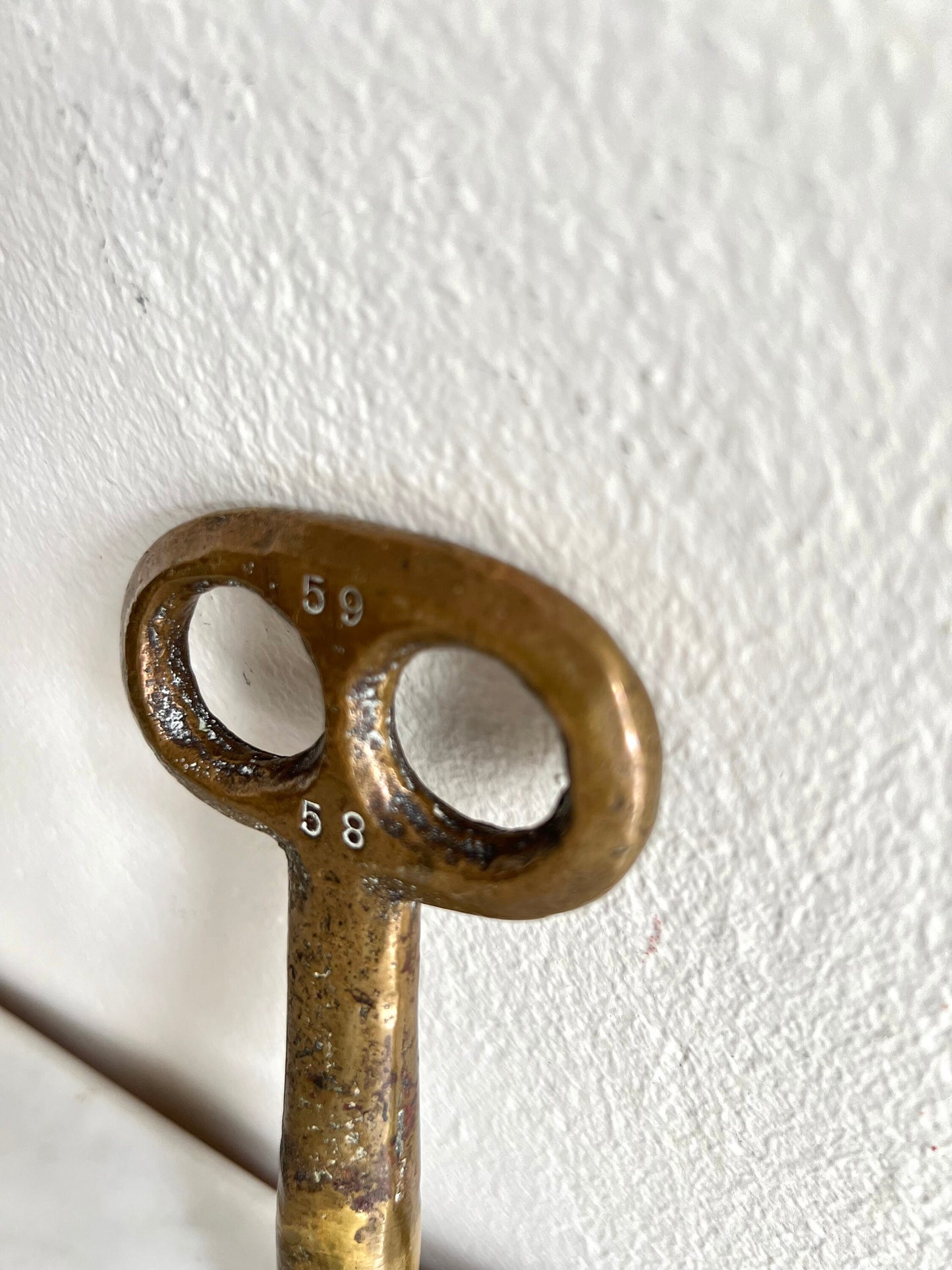Vintage Brass Skeleton Key: Numbered Decorative Key, Curiosity Collectible