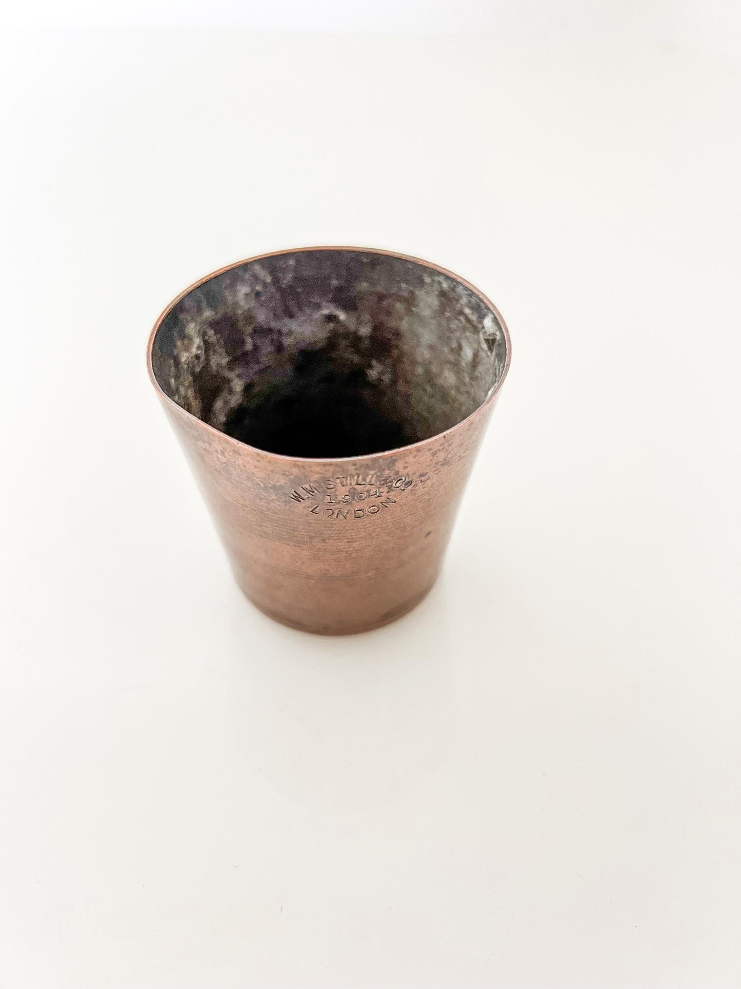 Antique Copper Spirit Measure – W.M. Still & Co Ltd London Distilling Equipment Cup