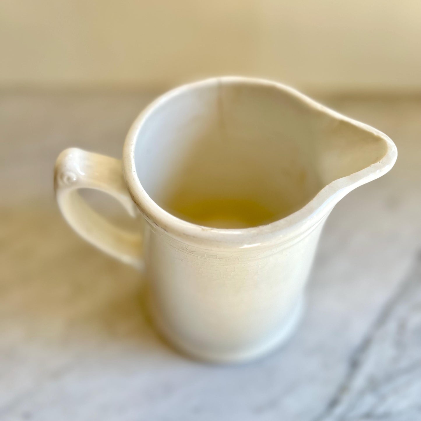 Antique English Ironstone Milk Pitcher | 19th Century White Ironstone Jug | Farmhouse Kitchen Decor | Country Cottage Style | Rustic Wedding