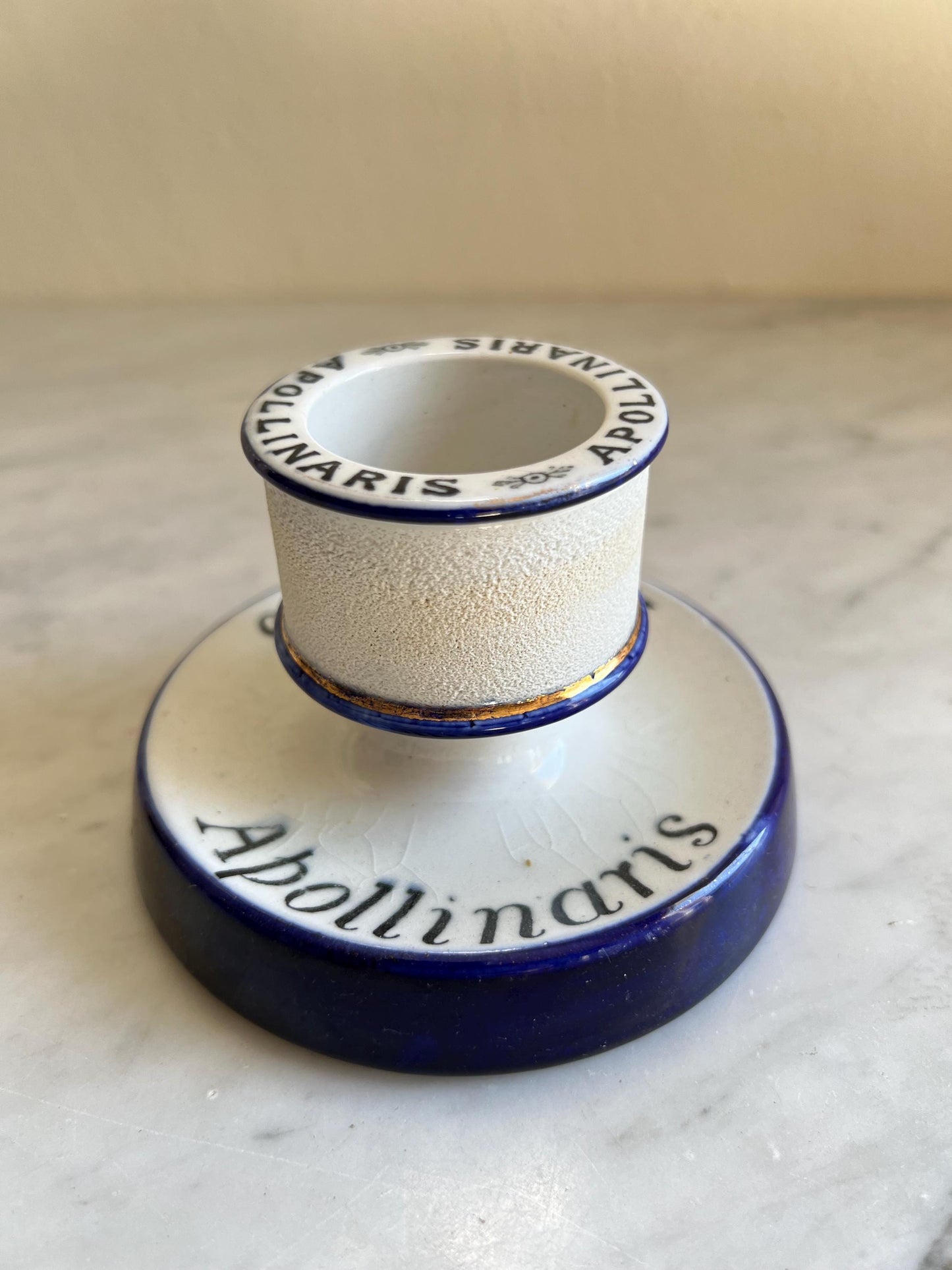 Apollinaris Stoneware Match Striker – Antique Advertising Collectible