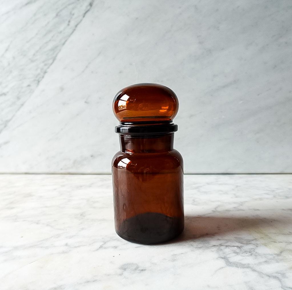 Vintage Amber Apothecary Jar, Belgium