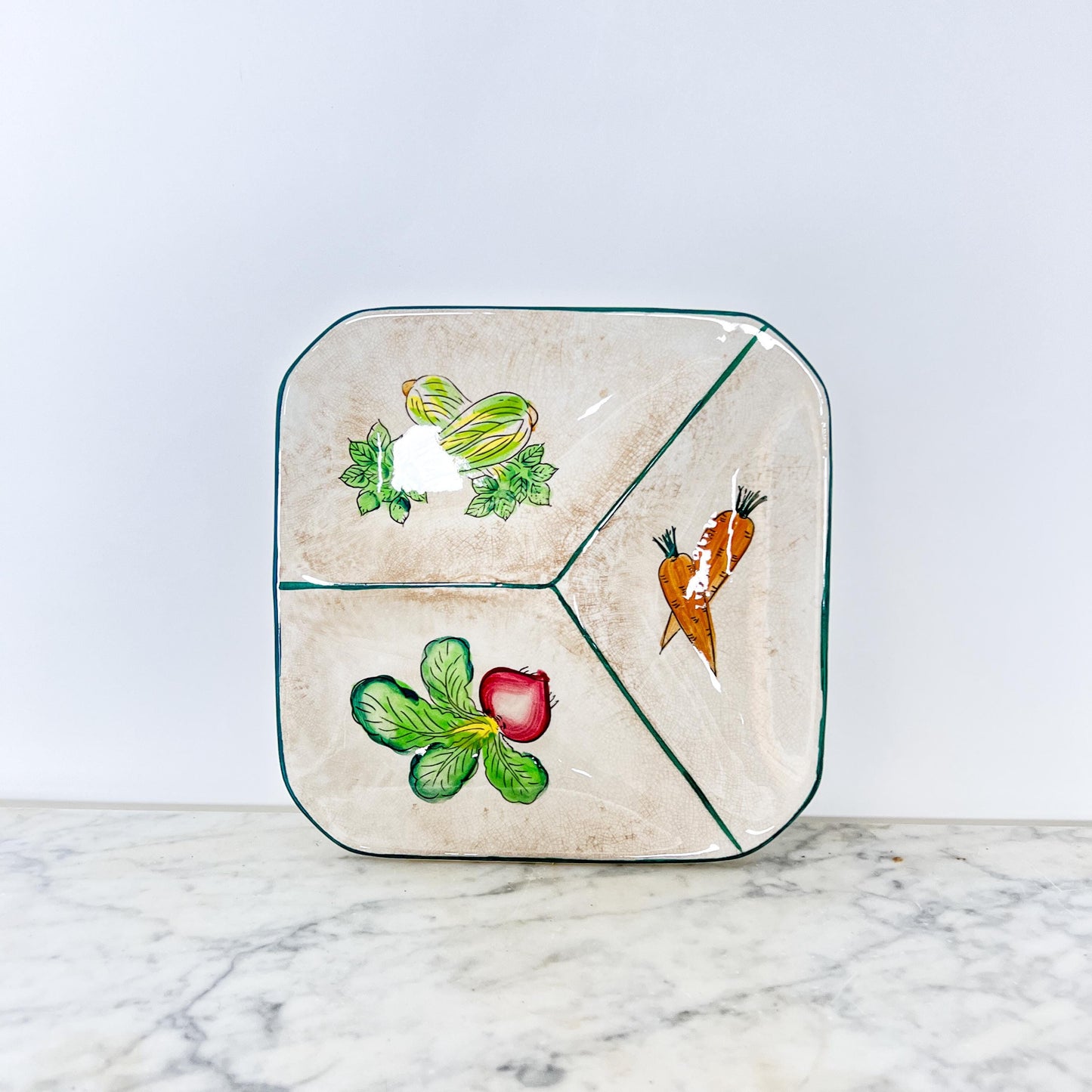Ironstone Divided Vegetable Dish - Made in Japan