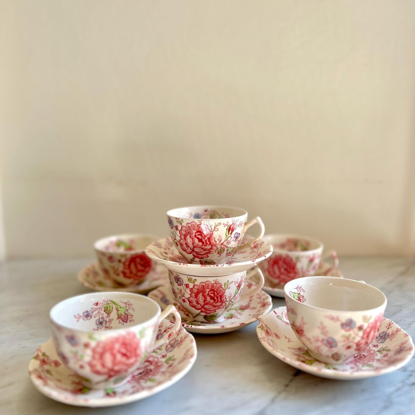 Johnson Brothers Rose Chintz Teacup & Saucer