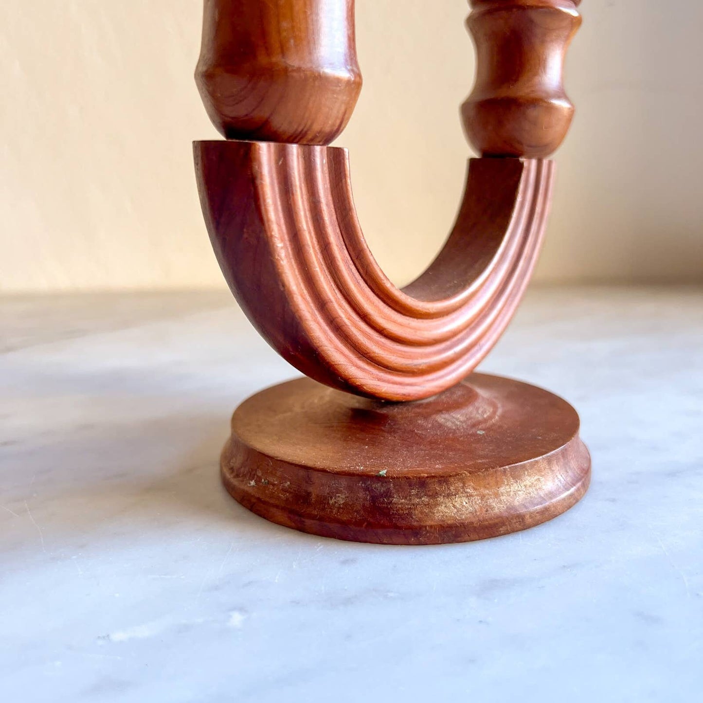 Vintage Wooden Double Arm Candleholder