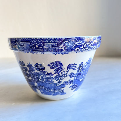 Vintage Willow Ware Bowl, Blue Transfer ware Bowl, Made in England, Blue & White Summer pudding bowl, Made in England, English Kitchen Decor
