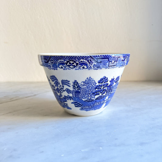 Vintage Willow Ware Bowl, Blue Transfer ware Bowl, Made in England, Blue & White Summer pudding bowl, Made in England, English Kitchen Decor
