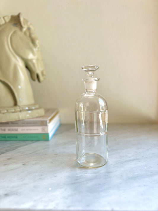 12 ounce antique clear glass bottle