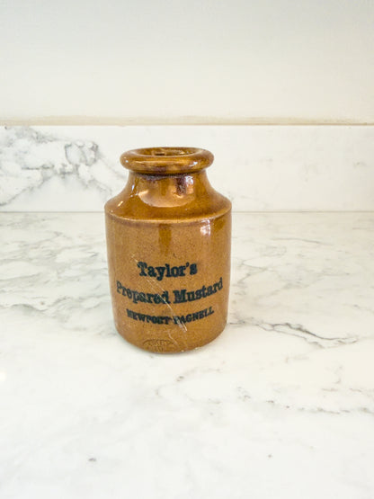 Antique Taylors Prepared Mustard Jar: Victorian England Collectible