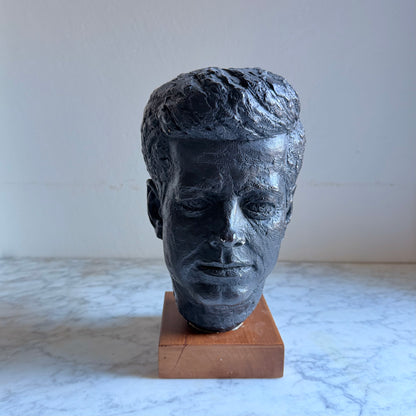 Vintage 1964 Austin Productions JFK Bust by Schillaci - Mid Century Presidential Memorabilia, Dark Academian Library Decor