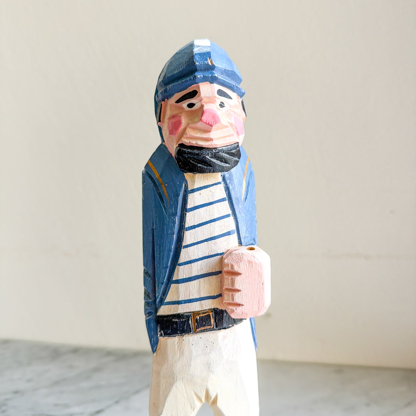 Vintage 12" Wooden Old Salt Dog Sea Captain Carved Figurine
