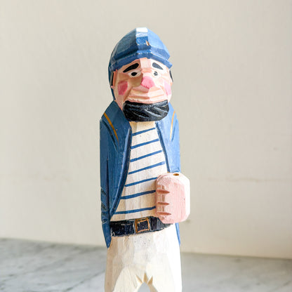 Vintage 12" Wooden Old Salt Dog Sea Captain Carved Figurine