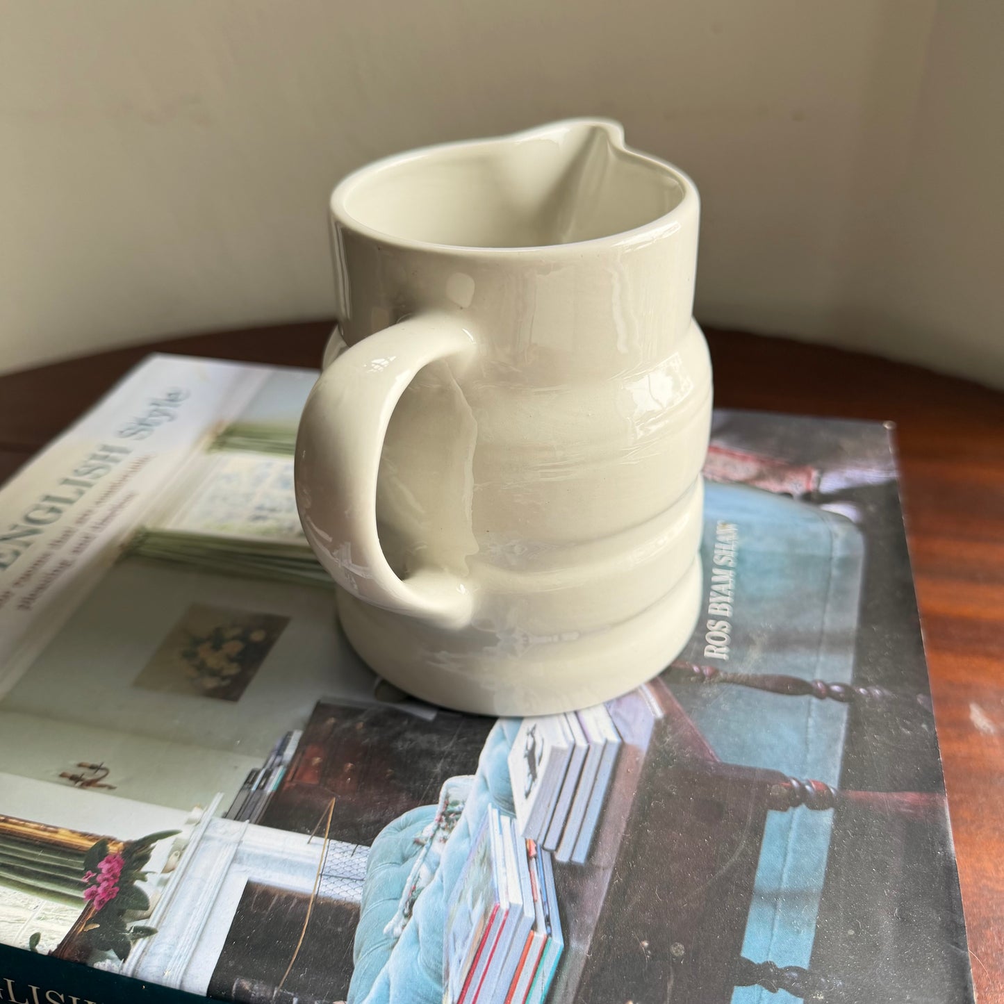 Vintage Lord Nelson Pottery Small 16oz Pitcher | White English Ceramic Jug | 1950s Kitchenalia