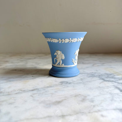 Vintage Wedgwood Blue Jasperware Vase - England Collectible Pottery