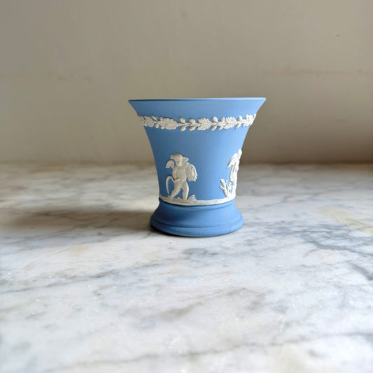 Vintage Wedgwood Blue Jasperware Vase - England Collectible Pottery