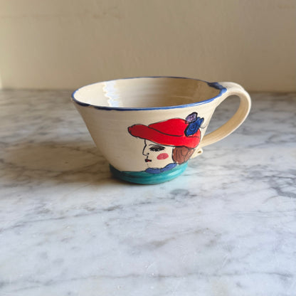 Vintage Dorin Saurus Hand-Painted Lady Mug | Fethard Ireland