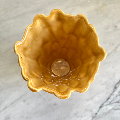 Vintage Mustard Yellow Vase Bamboo by Sylvac Pottery #2752, Made in England
