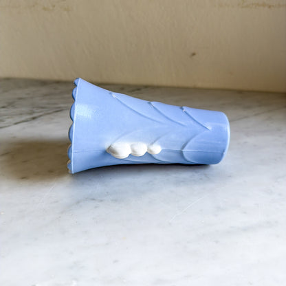 Vintage Fire-King Turquoise Blue Vitreous Milk Glass Vase 5.25"
