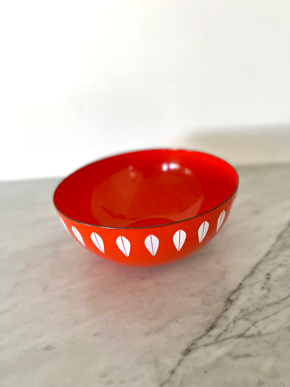 Catherine Holm Lotus Enamel Bowl Orange Small Print