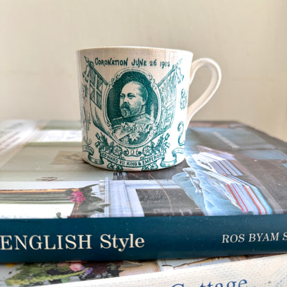 1902 King Edward VII Coronation Mug | Antique British Mug