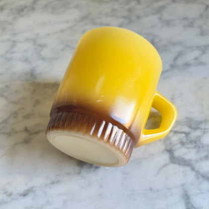 Vintage Fire-King Yellow Brown Ombre Mug