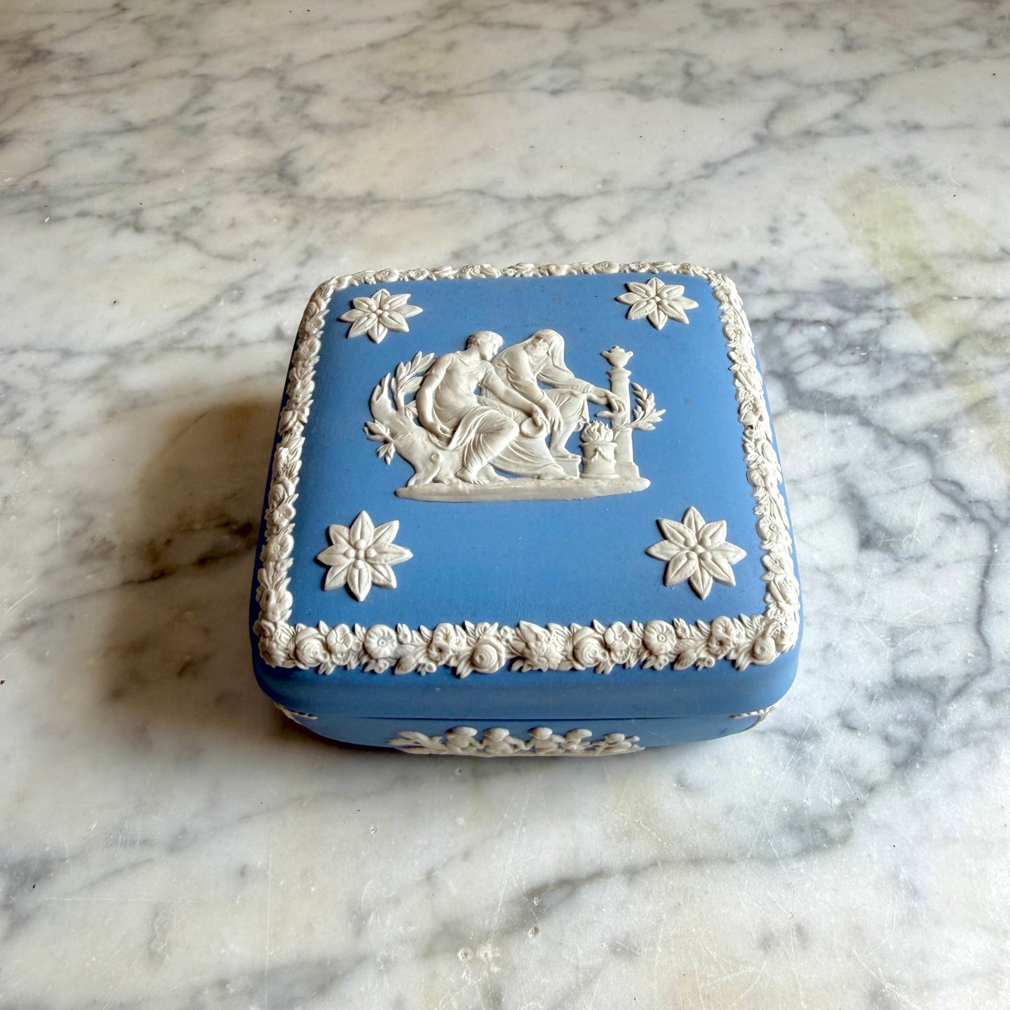 Wedgwood Blue Jasperware Ulysses Trinket Box