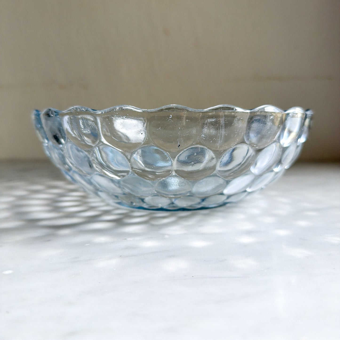 Vintage Fire-King Sapphire Blue Bubble Pattern Salad Bowl 8"