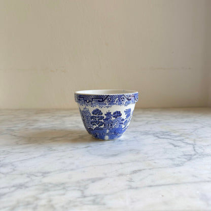 Vintage Blue Willow Transferware Pudding Bowl | English Blue & White Pottery
