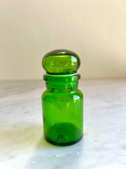 Vintage Green Belgian Apothecary Graduated Glass Set of 3