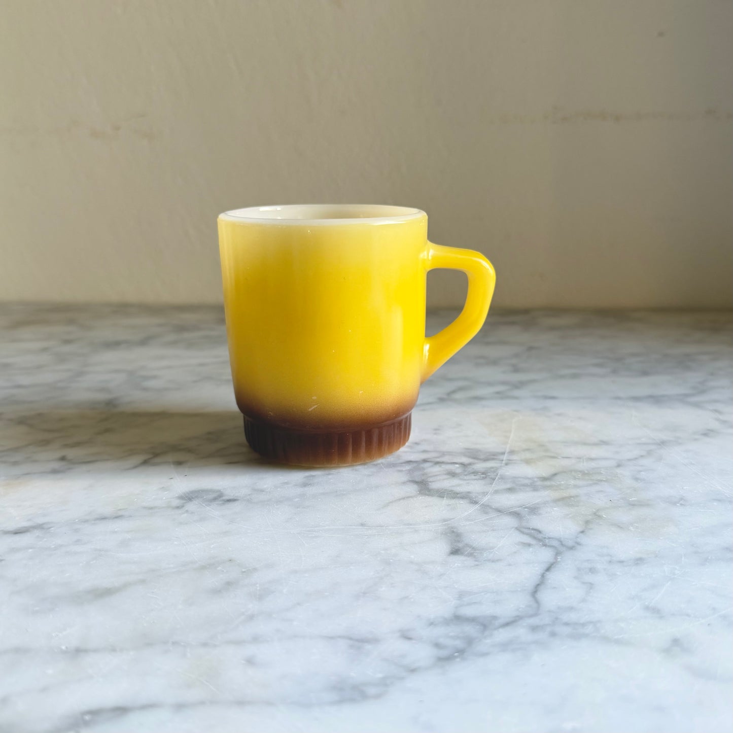 Vintage Fire-King Yellow Brown Ombre Mug