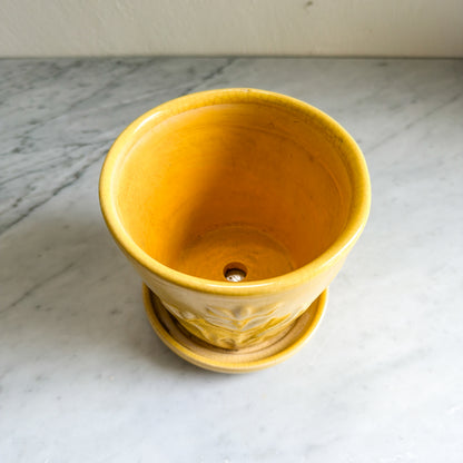 Vintage Yellow Calla Lily Ceramic Planter | Made in USA