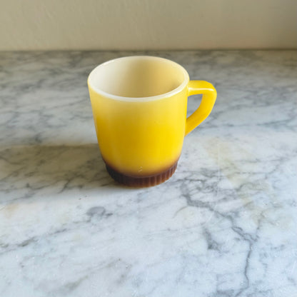 Vintage Fire-King Yellow Brown Ombre Mug