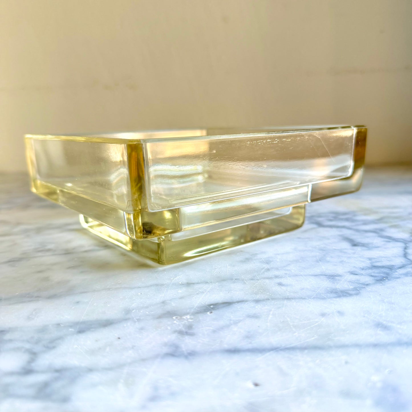 Mid-Century Yellow Glass Ikebana Vase | Attributed to Mod Int