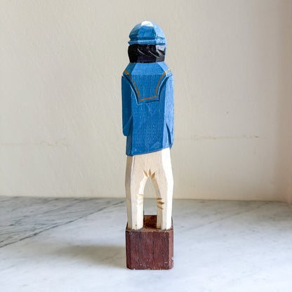 Vintage 12" Wooden Old Salt Dog Sea Captain Carved Figurine