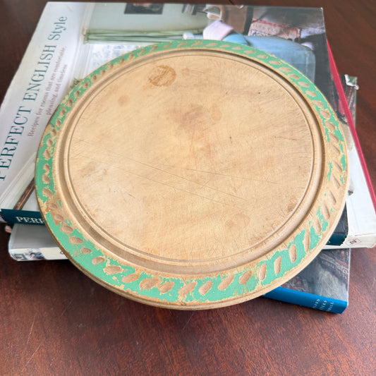 Vintage English Bread Board with Green Band