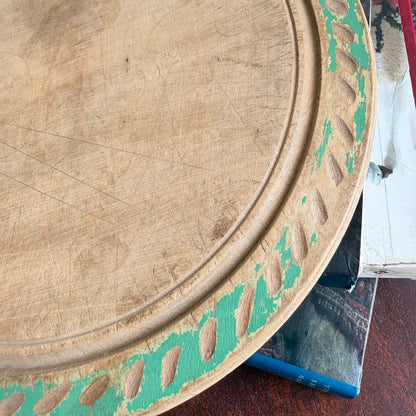 Vintage English Bread Board with Green Band