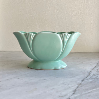 Green Dartmouth Pottery "London Bowl" Mantle Vase