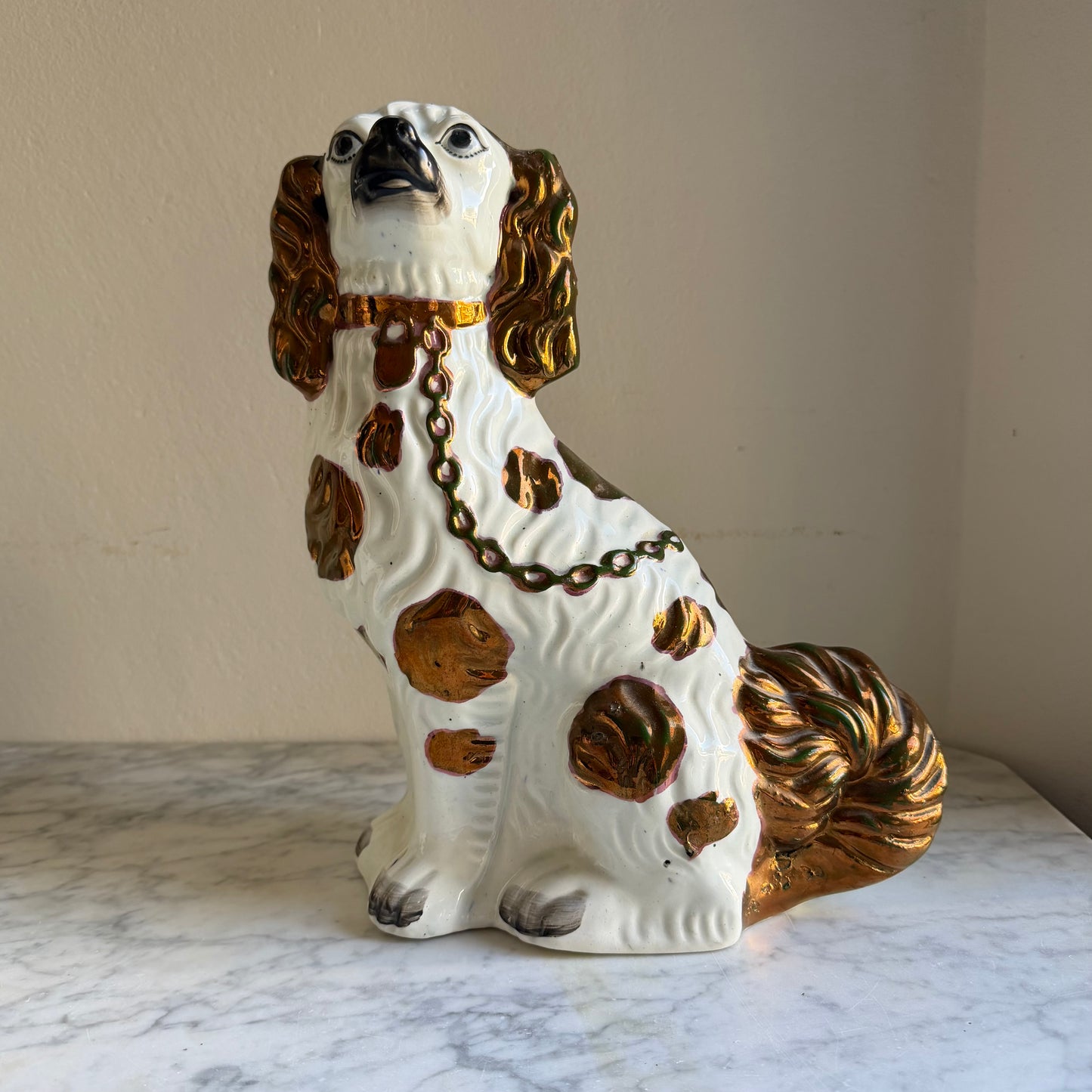 Large Vintage Staffordshire Dogs Pair | Classic Mantel Spaniels