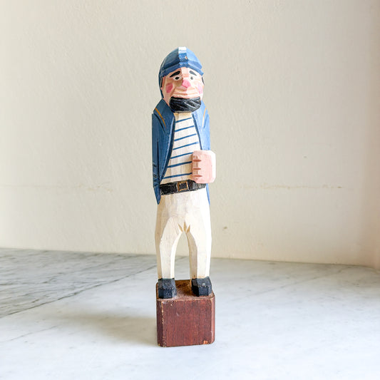 Vintage 12" Wooden Old Salt Dog Sea Captain Carved Figurine